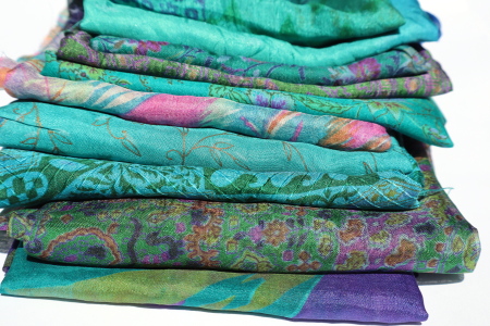 Sari Silk Fabric Stacks